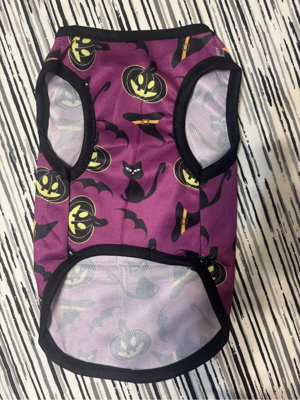 Halloween Pumpkin & Black Cat Pet Tank Top - Purple